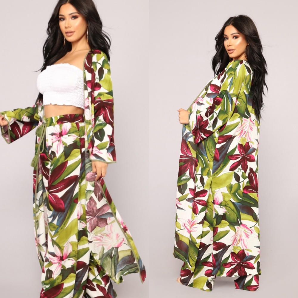 Tropical Print Kimono